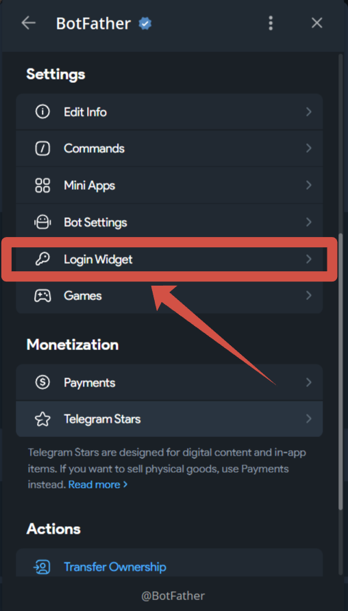 Login Widget